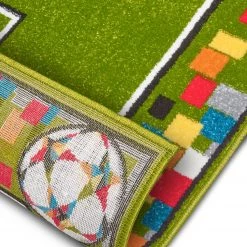 Hanse Home Tapis enfant / couloir Soccer Pitch - Polypropylène thermobouclé - Vert / Blanc -Tapis Soldes Boutique 1000360927 220726 040 DETAILS P000000001000360927