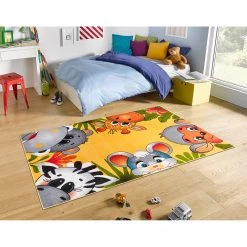 Hanse Home Tapis enfant Jungle Crew - Polypropylène thermobouclé - Jaune / Gris - 160 x 230 cm -Tapis Soldes Boutique 1000360957 220726 020 MOOD DETAILS P000000001000360957 mood