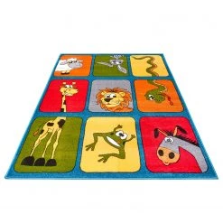 Hanse Home Tapis enfant Zoo Buddies - Polypropylène thermobouclé - Bleu - 120 x 170 cm -Tapis Soldes Boutique 1000360974 220726 030 DETAILS P000000001000360974