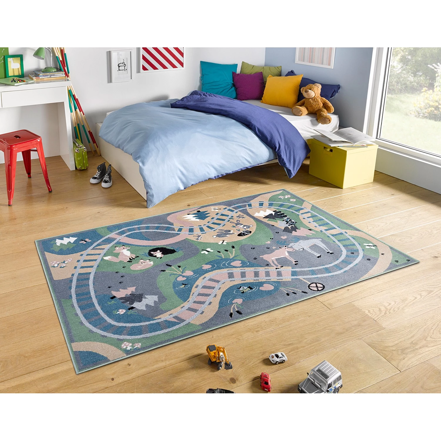Hanse Home Tapis enfant Forest Route - Polypropylène thermobouclé - Multicolore - 120 x 170 cm 4 Hanse Home Tapis enfant Forest Route - Polypropylène thermobouclé - Multicolore - 120 x 170 cm – Image 2