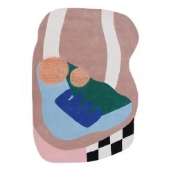 Tom Tailor Tapis Oranges & Combs - Laine vierge - Multicolore - 140 x 140 cm