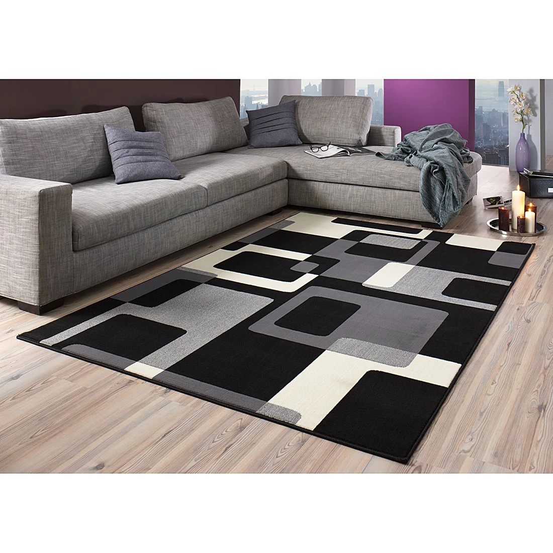 Hanse Home Tapis Retro - Gris / Noir - 80 x 150 cm 4 Hanse Home Tapis Retro - Gris / Noir - 80 x 150 cm – Image 2