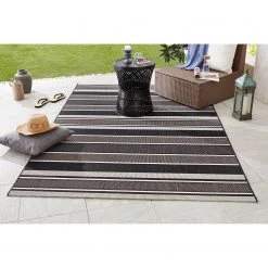 Northrugs Tapis intérieur/extérieur Strap - Noir / Gris - 200 x 290 cm 11 Northrugs Tapis intérieur/extérieur Strap - Noir / Gris - 200 x 290 cm -Tapis Soldes Boutique in outdoor teppich strap kunstfaser schwarz grau 120 x 170 cm 4444956