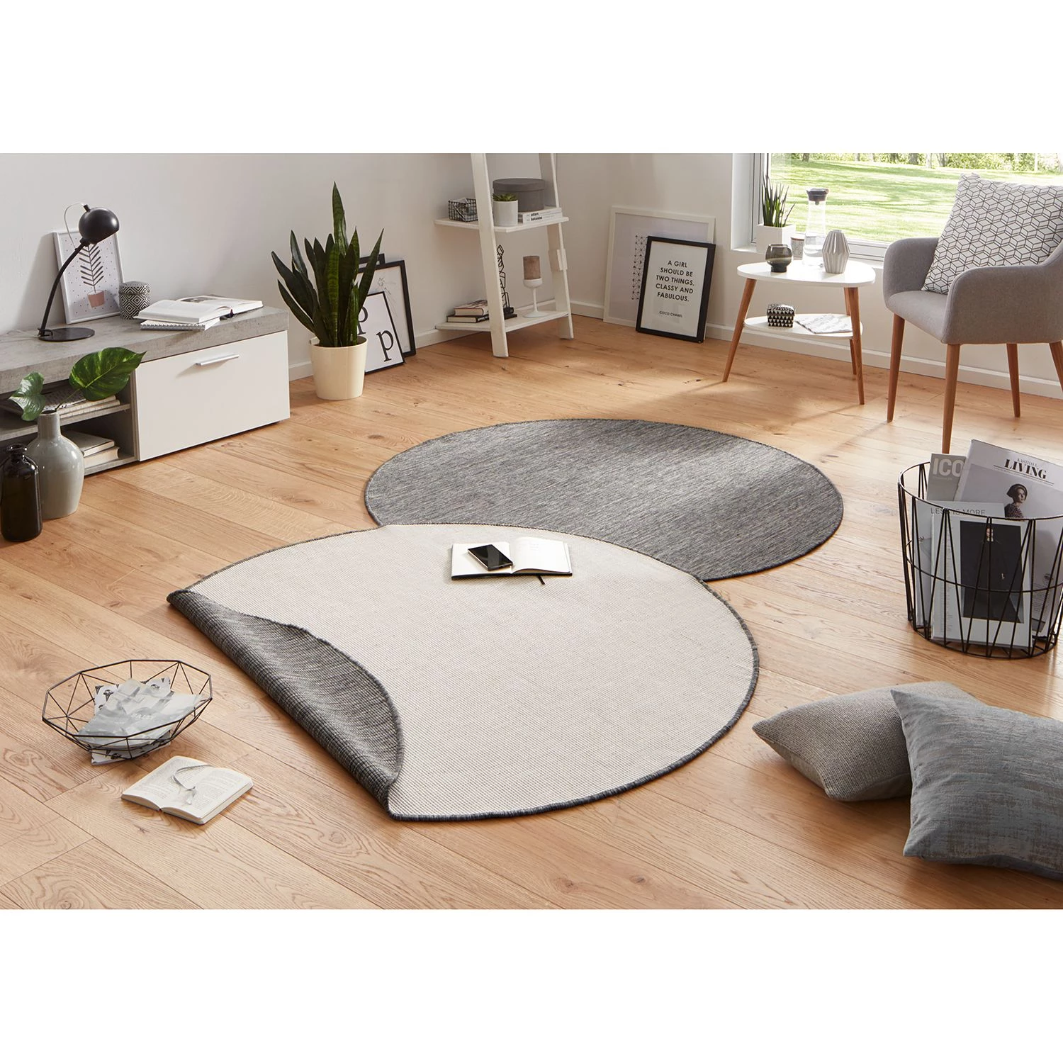 Northrugs Tapis long intérieur/extérieur Mosta - Gris - Ø 140 cm 4 Northrugs Tapis long intérieur/extérieur Mosta - Gris - Ø 140 cm – Image 2