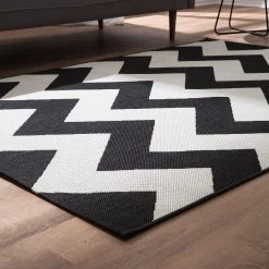Eva Padberg Collection Tapis intérieur / extérieur Essenza - Noir / Crème - 140 x 200 cm -Tapis Soldes Boutique in outdoorteppich essenza kunstfaser schwarz creme 140 x 200 cm 4384200
