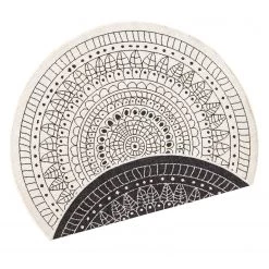 Northrugs Tapis intérieur/extérieur Porto - Noir - Ø 140 cm -Tapis Soldes Boutique in outdoorteppich porto kunstfaser schwarz creme 140 cm 4817312