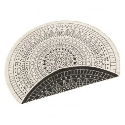 Northrugs Tapis intérieur/extérieur Porto - Noir - Ø 140 cm -Tapis Soldes Boutique in outdoorteppich porto kunstfaser schwarz creme 140 cm 4817324