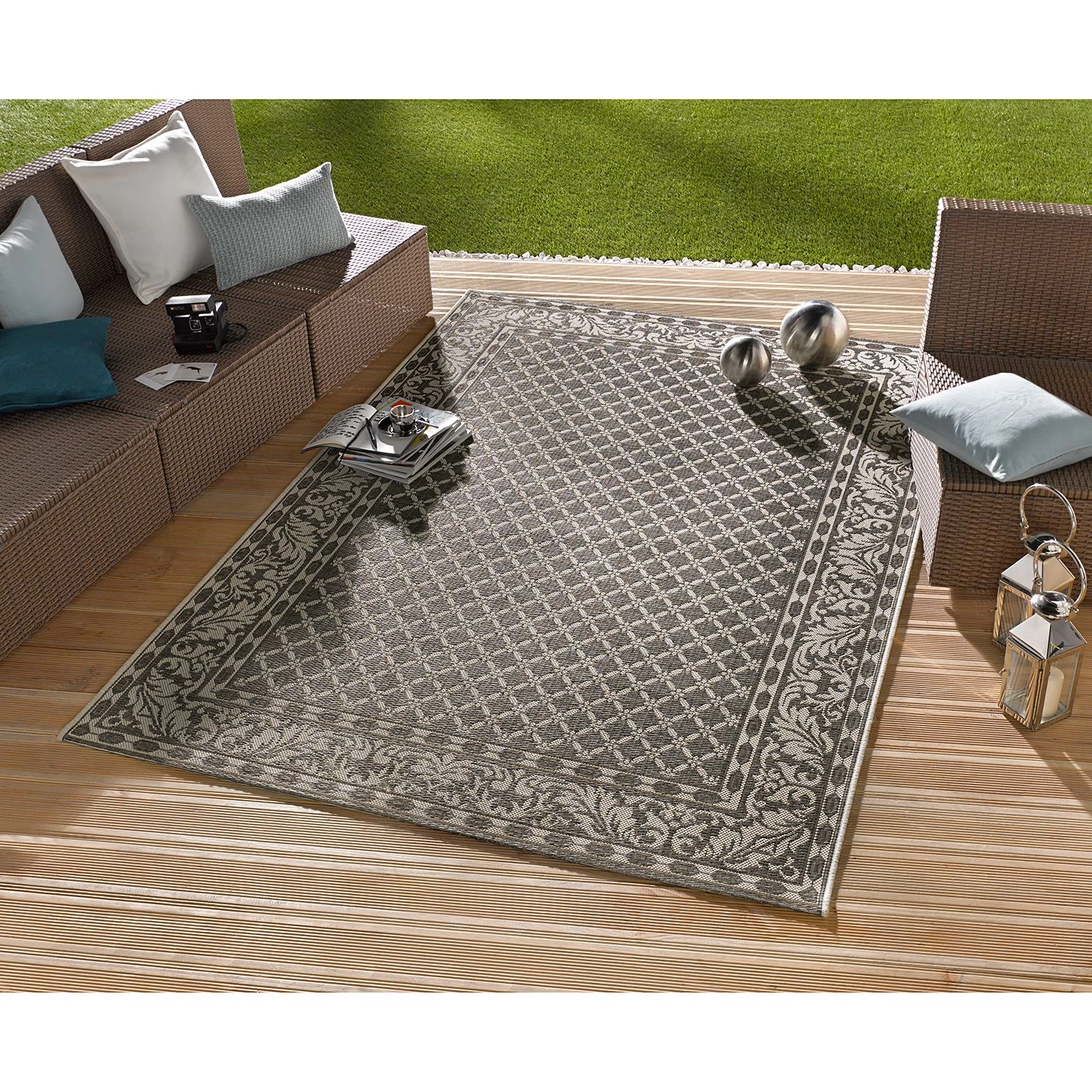 Northrugs Tapis d'intérieur et d'extérieur Royal - Gris - 115 x 165 cm 5 Northrugs Tapis d'intérieur et d'extérieur Royal - Gris - 115 x 165 cm – Image 3