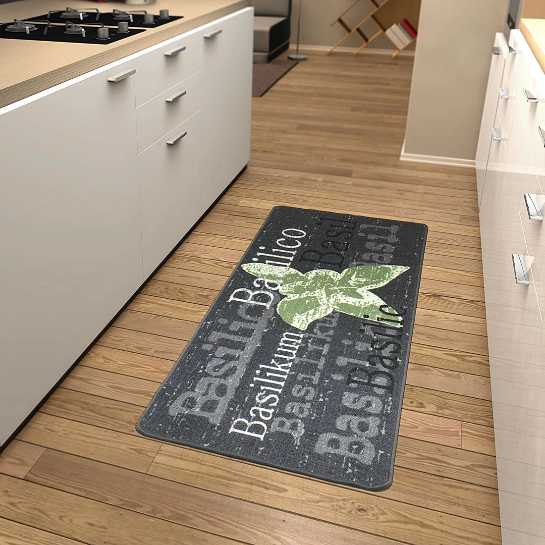 Hanse Home Tapis de cuisine Basilikum - Anthracite - 80 cm x 200 cm 4 Hanse Home Tapis de cuisine Basilikum - Anthracite - 80 cm x 200 cm – Image 2