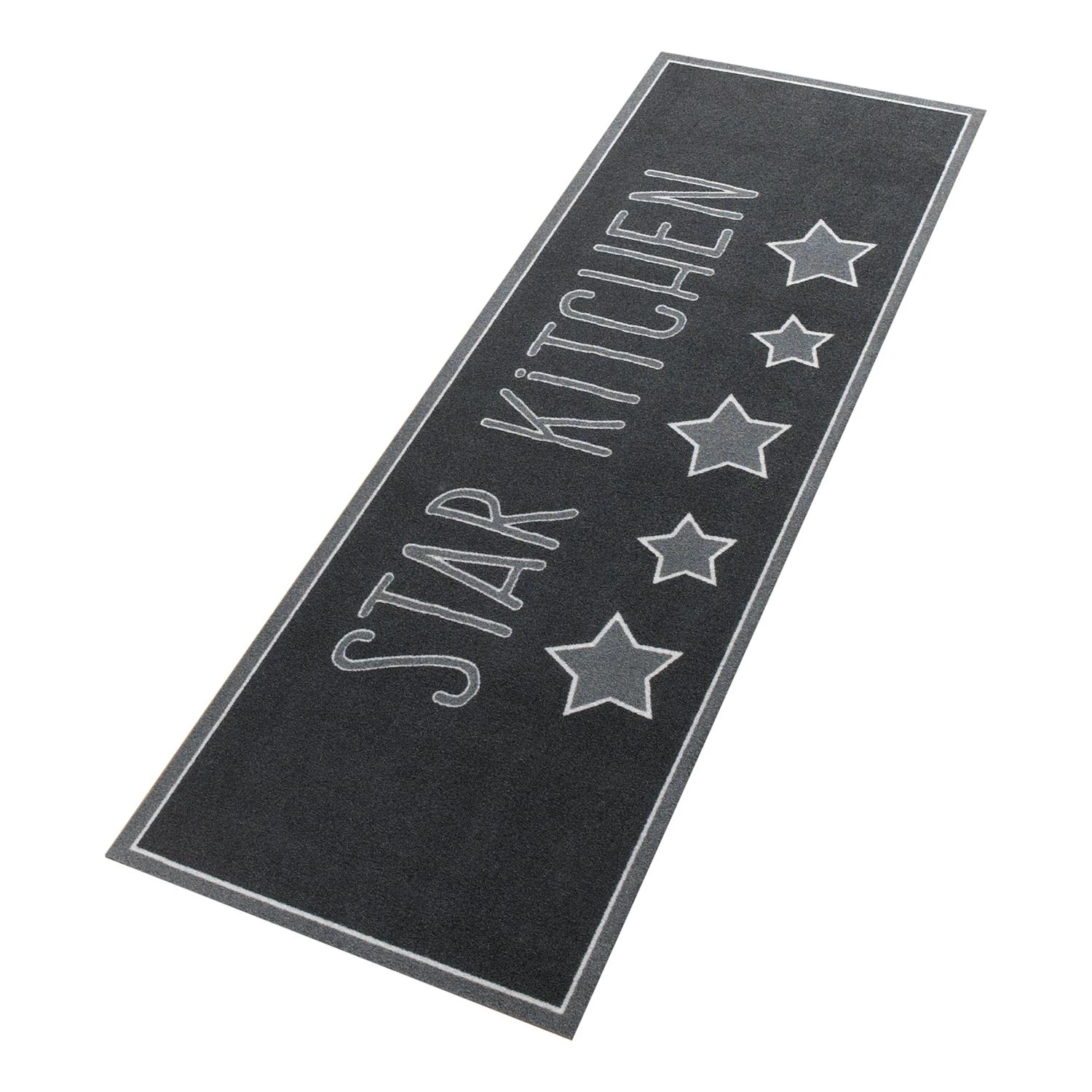 Zala Living Tapis de cuisine Star Kitchen - Fibres synthétiques - Gris / Noir 6 Zala Living Tapis de cuisine Star Kitchen - Fibres synthétiques - Gris / Noir – Image 4