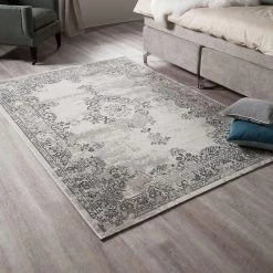Top Square Tapis Vintage - Polypropylène - Gris - 140 x 200 cm -Tapis Soldes Boutique kurzflorteppich vintage mischgewebe grau 160 x 230 cm 4371044