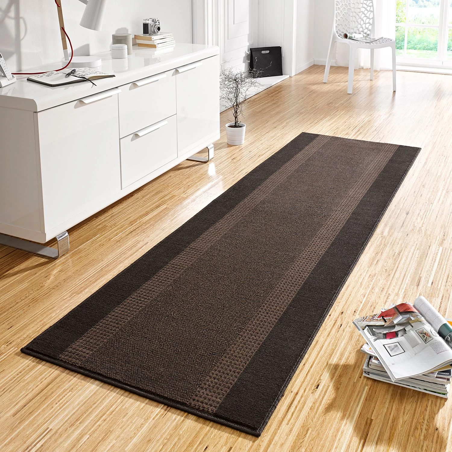 Hanse Home Tapis de couloir Band - Marron - 80 x 250 cm 4 Hanse Home Tapis de couloir Band - Marron - 80 x 250 cm – Image 2