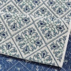 Zala Living Tapis de couloir Flake - Crème / Bleu -Tapis Soldes Boutique laeufer flake kunstfaser creme blau 4583048
