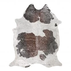 Top Square Peau de Luxe - Blanc / Noir -Tapis Soldes Boutique rinderfell de luxe rinderfell weiss schwarz 5071760