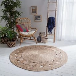 Top Square Tapis Chieko (tressé à la main) - Ø 150 cm -Tapis Soldes Boutique teppich chieko handgeflochten jute 150 cm 4616136