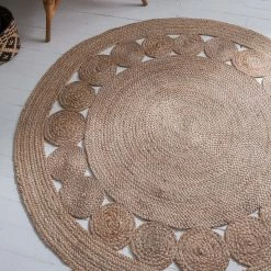 Top Square Tapis Chieko (tressé à la main) - Ø 150 cm -Tapis Soldes Boutique teppich chieko handgeflochten jute 150 cm 4616148