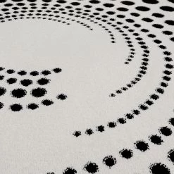 Esprit Home Tapis Eddy - Ø 100 cm -Tapis Soldes Boutique teppich eddy kunstfaser weiss schwarz 100 cm 4361212