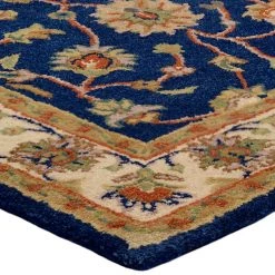 THEKO die markenteppiche Tapis Royal Ziegler - Laine / Bleu - 60 cm x 90 cm -Tapis Soldes Boutique teppich royal ziegler wolle blau 289048