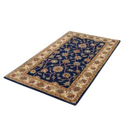 THEKO die markenteppiche Tapis Royal Ziegler - Laine / Bleu - 60 cm x 90 cm -Tapis Soldes Boutique teppich royal ziegler wolle blau 289051