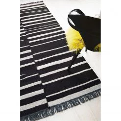 Carpets&co Tapis Skid Marks (tissé à la main) - Noir / Crème - 130 x 190 cm -Tapis Soldes Boutique teppich skid marks naturfaser schwarz creme 130 x 190 cm 4589360