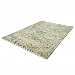 Tom Tailor Tapis Smooth Comfort Diamond - Laine vierge / Coton - Vert / Beige - 140 x 200 cm -Tapis Soldes Boutique teppich smooth comfort i jute baumwollstoff 4560096