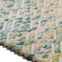 Tom Tailor Tapis Smooth Comfort Diamond - Laine vierge / Coton - Vert / Beige - 140 x 200 cm -Tapis Soldes Boutique teppich smooth comfort i jute baumwollstoff 4560108