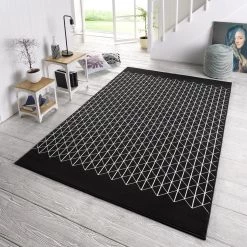 Zala Living Tapis Twist - Noir / Crème - 200 x 290 cm -Tapis Soldes Boutique teppich twist kunstfaser schwarz creme 70 x 140 cm 4143424