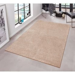 Hanse Home Tapis Uni Pure - Beige chiné - 160 x 240 cm -Tapis Soldes Boutique teppich uni pure kunstfaser beige 4565184