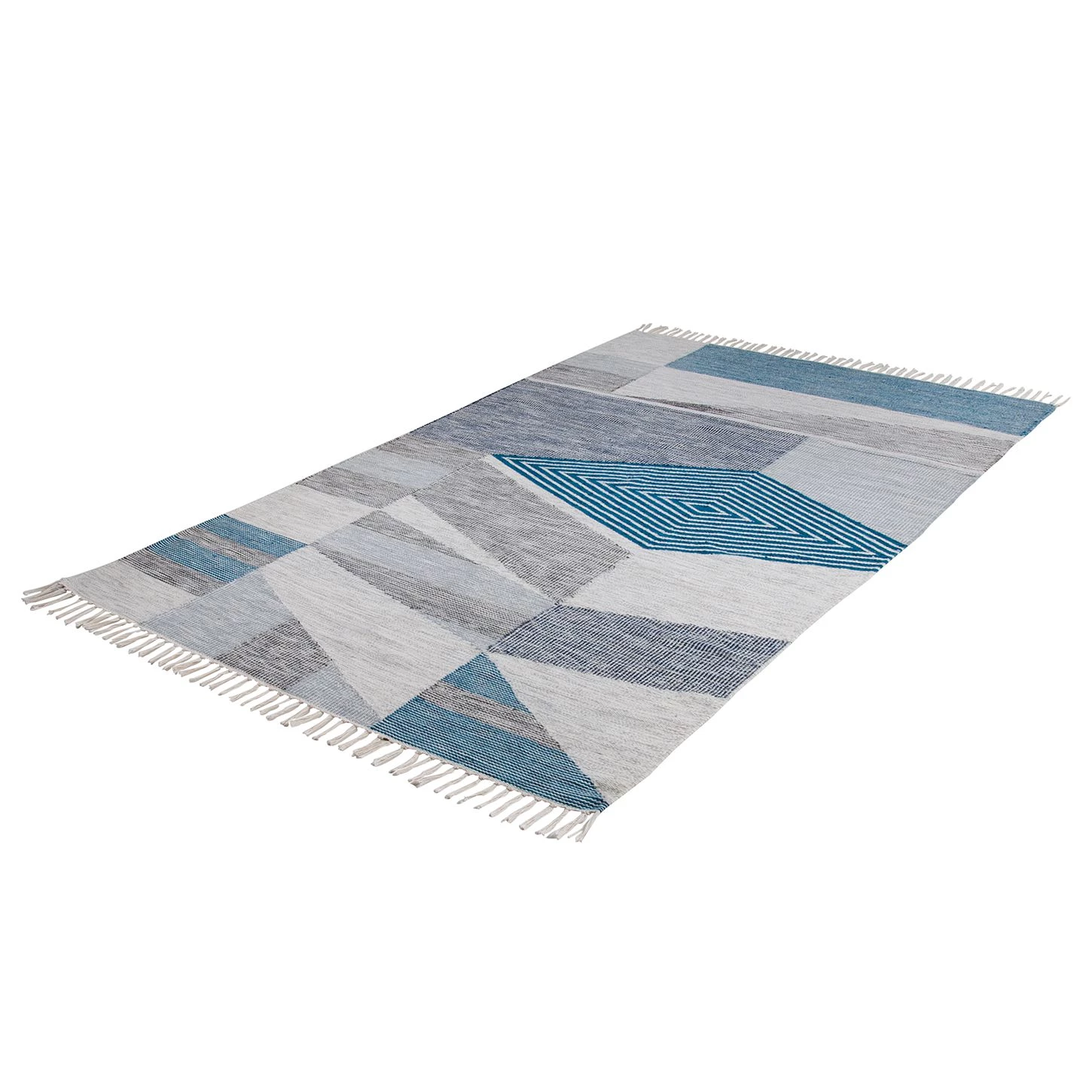 Tom Tailor Tapis Vintage Modern Kelim - Tissu mélangé - Turquoise / Blanc - 160 x 230 cm 4 Tom Tailor Tapis Vintage Modern Kelim - Tissu mélangé - Turquoise / Blanc - 160 x 230 cm – Image 2