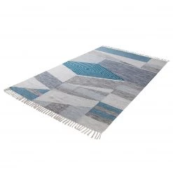 Tom Tailor Tapis Vintage Modern Kelim - Tissu mélangé - Turquoise / Blanc - 160 x 230 cm 11 Tom Tailor Tapis Vintage Modern Kelim - Tissu mélangé - Turquoise / Blanc - 160 x 230 cm -Tapis Soldes Boutique teppich vintage modern kelim wolle tuerkis weiss 4560368
