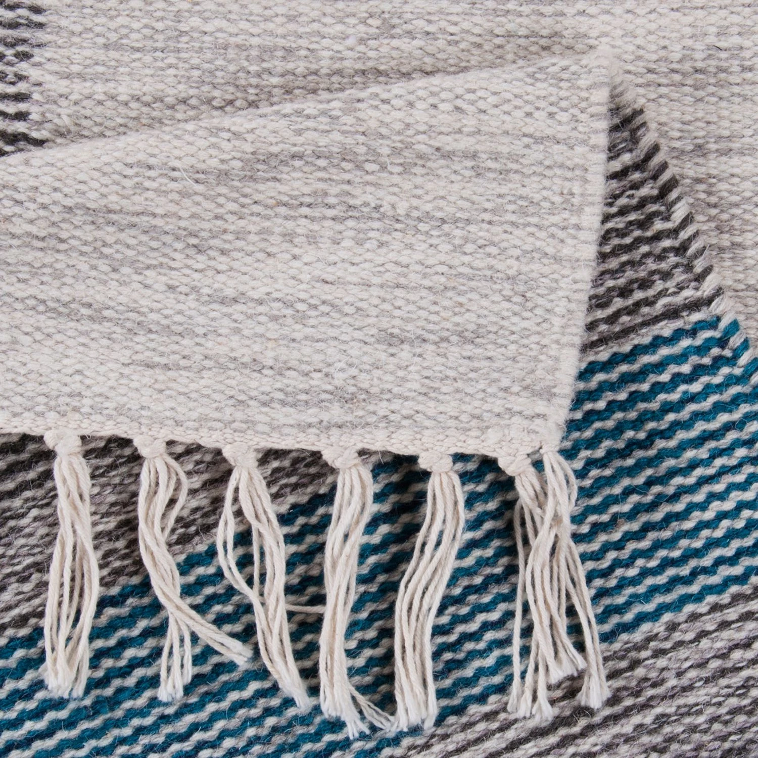 Tom Tailor Tapis Vintage Modern Kelim - Tissu mélangé - Turquoise / Blanc - 160 x 230 cm 8 Tom Tailor Tapis Vintage Modern Kelim - Tissu mélangé - Turquoise / Blanc - 160 x 230 cm – Image 6