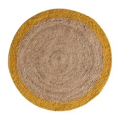 Top Square Tapis en jute Zaafarana - Jute - Beige / Jaune