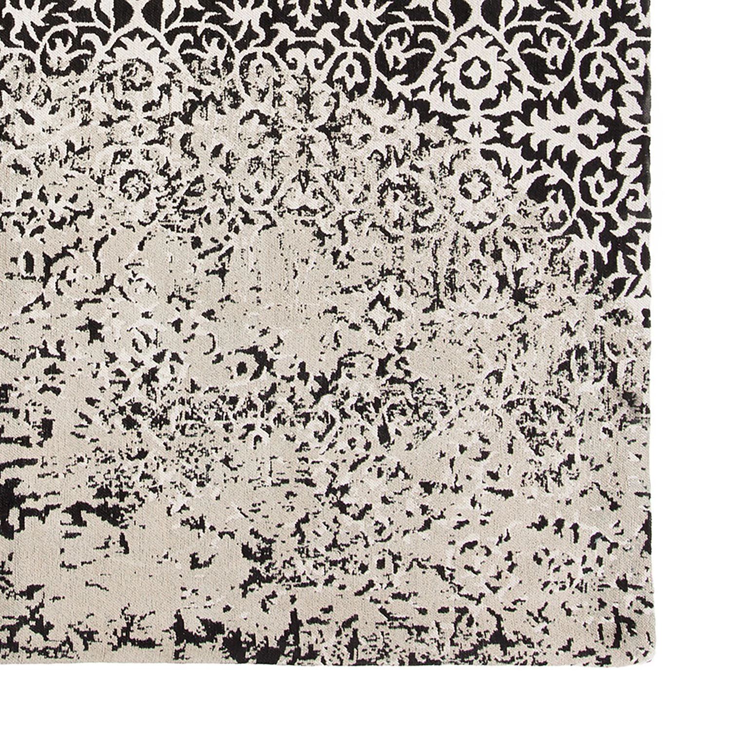 Ars manufacti Tapis vintage Agne - Tissu mélangé - Blanc cassé / Bleu pétrole 5 Ars manufacti Tapis vintage Agne - Tissu mélangé - Blanc cassé / Bleu pétrole – Image 3