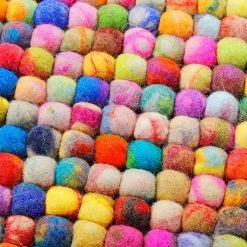 THEKO die markenteppiche Tapis en feutre Ballo Round - Feutre - Multicolore - Ø 120 cm -Tapis Soldes Boutique wollteppich felty round wolle multicolor 120 cm 5001248