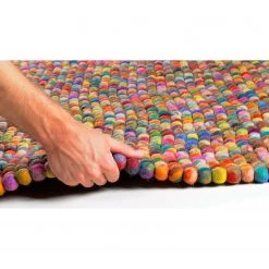 THEKO die markenteppiche Tapis en feutre Ballo Round - Feutre - Multicolore - Ø 120 cm -Tapis Soldes Boutique wollteppich felty round wolle multicolor 120 cm 5001252